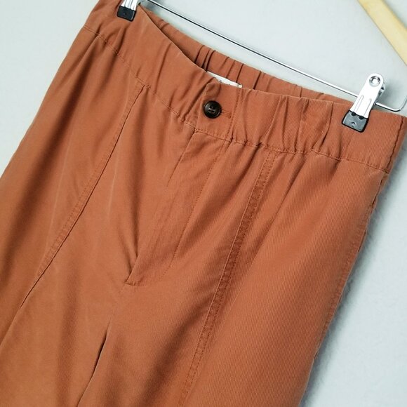 Madewell Tapered Huston Pull-On Crop Pants M Burnt Clay Lyocell Blend Comfy $85 - Picture 10 of 15
